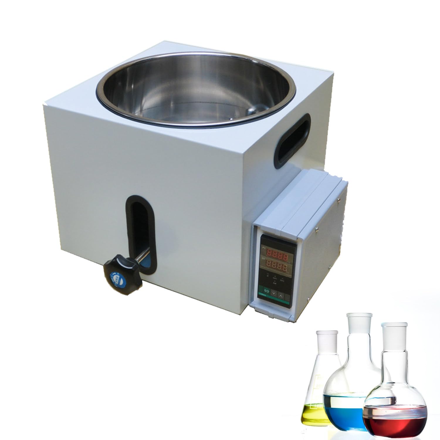 Baño María Laboratorio Circulación Automática,Baño Agua Laboratorio Termostático,Equipo Calentamiento Termostático con Revestimiento Acero Inoxidable,con Control Preciso Temperatura 3L