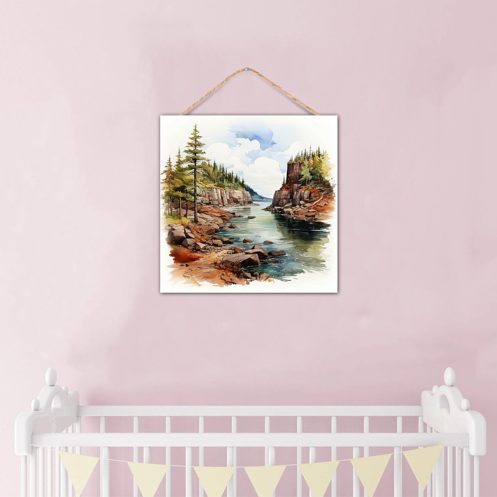 Letrero Rústico De Madera: Flecha Con Vista Al Mar, Parque Nacional Acadia – Decoración Mural Personalizada