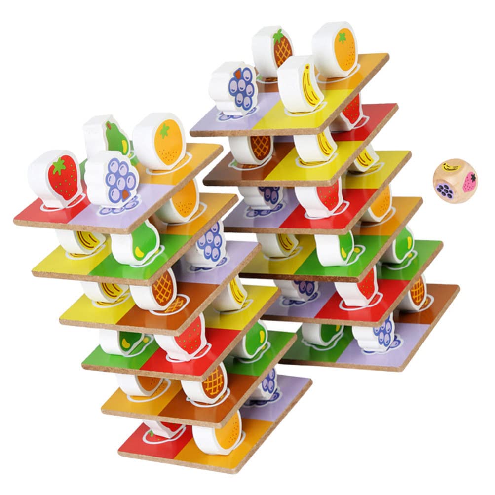 Buy Fruit Stacking Toy Balance Game Wooden Stacker Nesting Toy Fruit