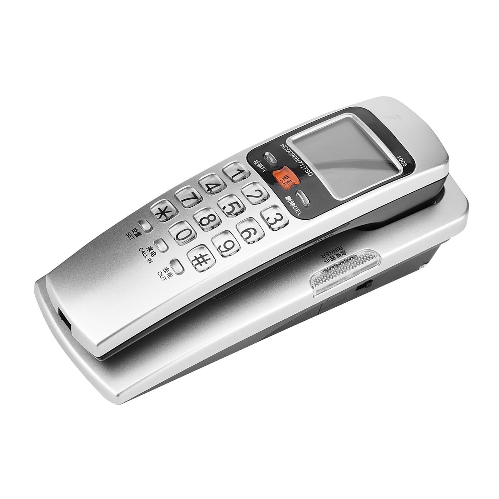 Kabelgebundenes Telefon, Wandtelefon Festnetztelefon mit FSK/DTMF-Anrufererkennung schnurgebunden für den Schreibtisch modernes Nebenstellentelefon für Zuhause (Silver)