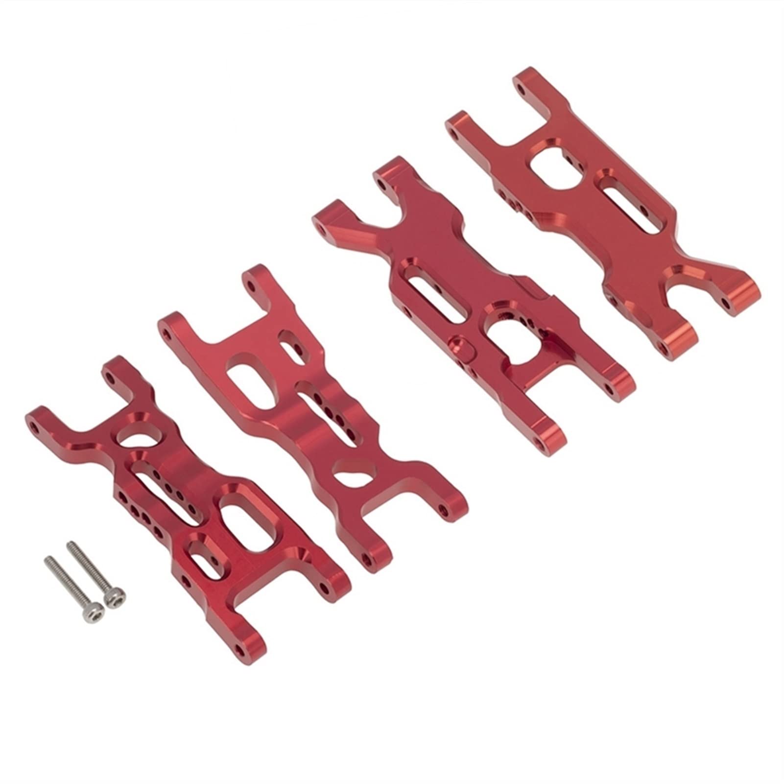 4Pcs Metal Front And Rear Suspension Arm Set, for Losi, for 1/18 Mini-T 2.0 2WD Stadium RC Truck Car Upgrade Parts Rc Suspension Arm(Red)