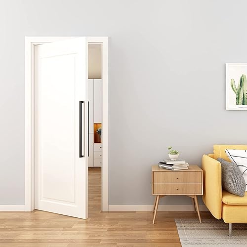 Miniatura 6 de BARNSMITH Manija de empuje para puerta de granero de 24 pulgadas, manija cuadrada de puerta comercial, forma rectangular de acero inoxidable,