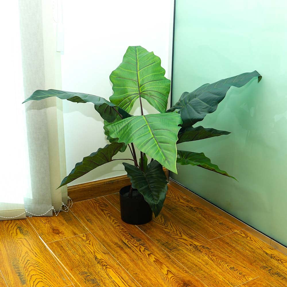 YAHOME Artificial Potted Artificial Rainbow Taro Plant For Office Living Room Home Decoration House Decoration
