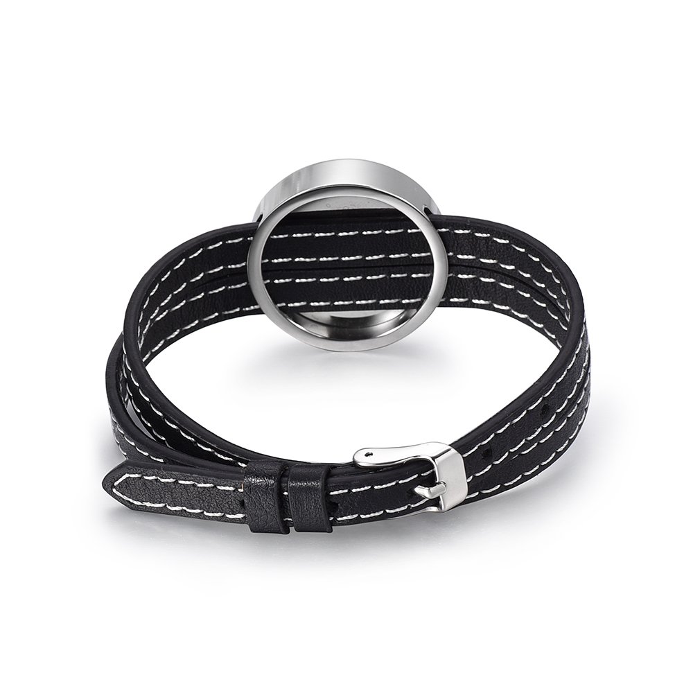 LNNSHX 9 Diversi Braccialetti con diffusore di Olio Essenziale, collane e Pendenti da Donna, Gioielli con diffusore di Olio, Cintura Nera,5