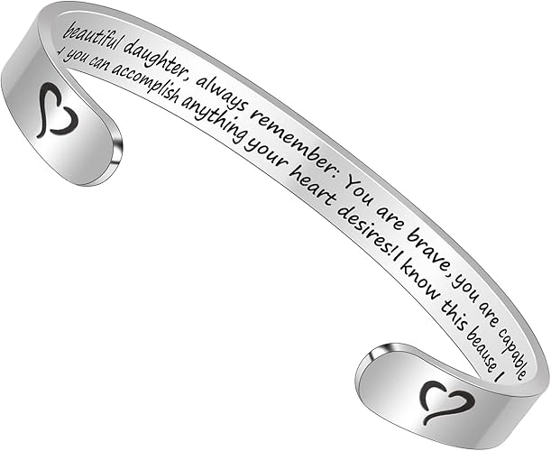 Btysun Bracelets for Women Mothers Day Bracelet Gifts from Daughter Inspirational Gifts for Women Graduation Gifts for Her Motivational Birthday Cuff Bangle Friendship Personalized Mantra Jewelry…