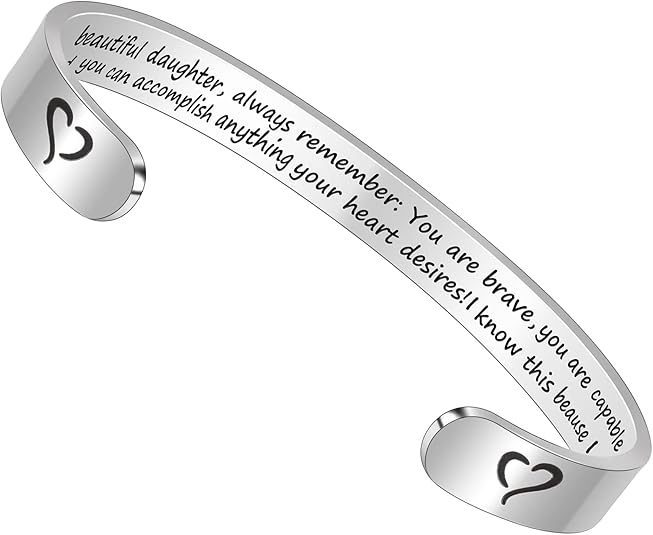 Btysun Bracelets for Women Mothers Day Bracelet Gifts from Daughter Inspirational Gifts for Women Graduation Gifts for Her Motivational Birthday Cuff Bangle Friendship Personalized Mantra Jewelry…
