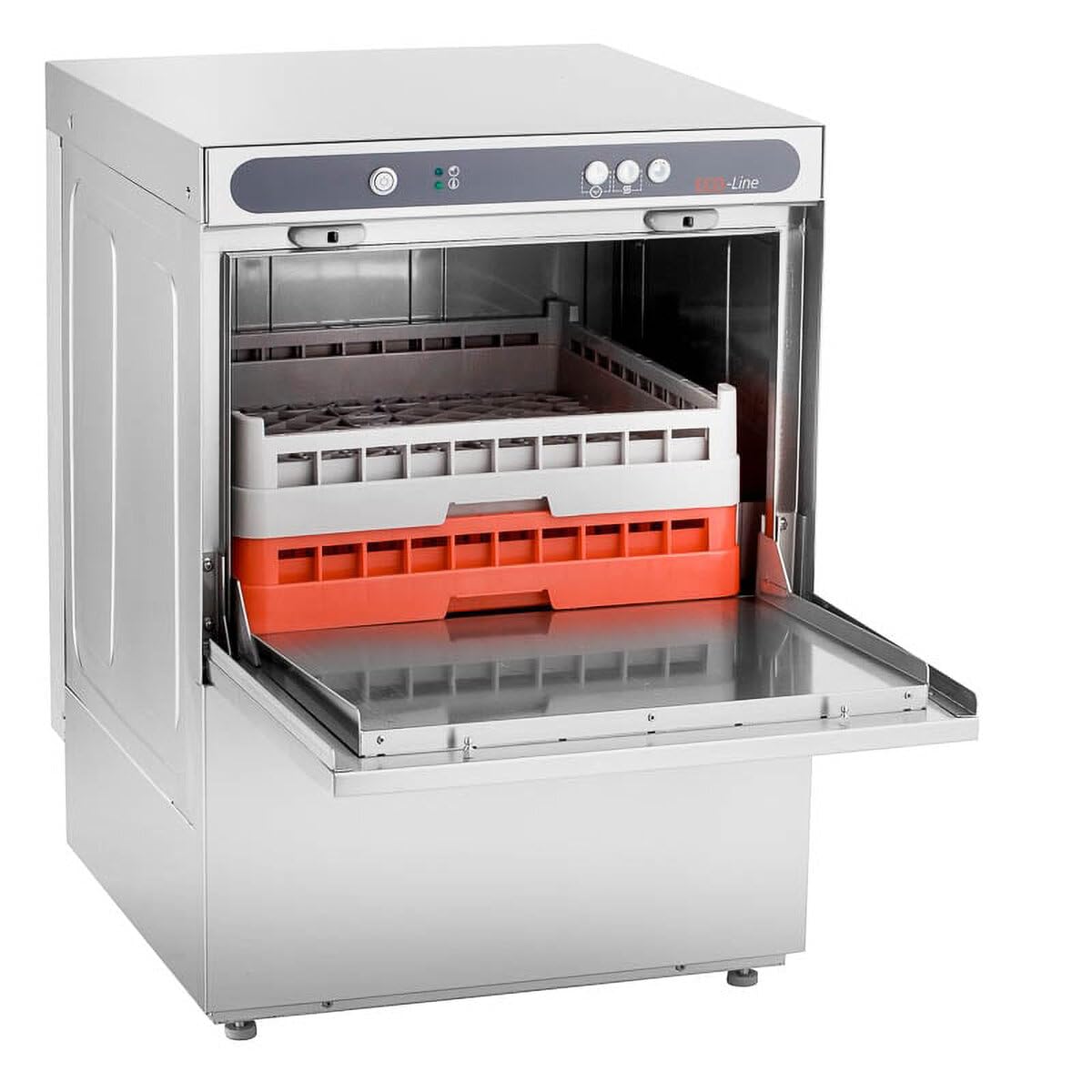 GastroHero ECOLINE-GSM54SLE Geschirrspülmaschine I 400 V Spülmaschine mit Laugenpumpe & Enthärter I Geschirrspüler für Gastronomie I Korbmaß 50 cm