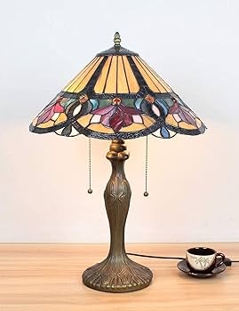 Amazon.co.jp: 16インチ テーブルランプ レッド マグノリア フラワー