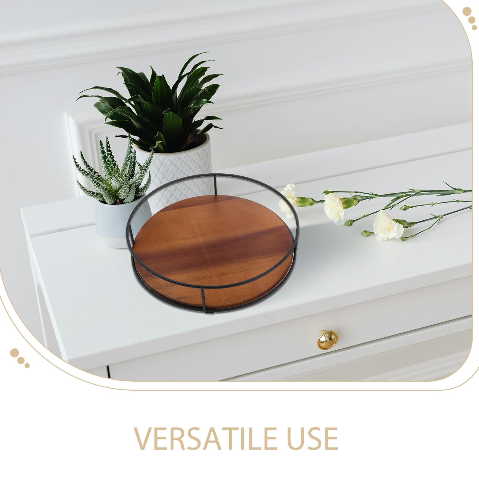Plato Giratorio y Acabado Natural de Madera Redondo para Especias Diseño Elegante Organizador Versátil y Ahorra Espacio para Cocina y Gabinete
