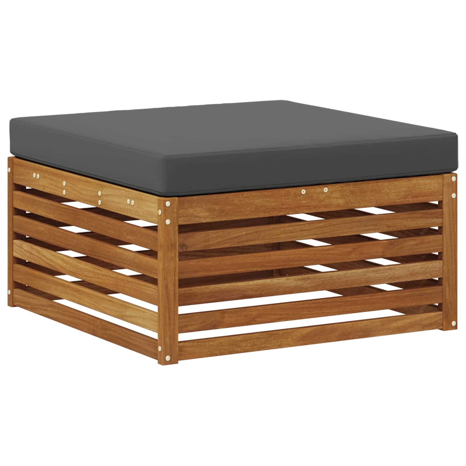 vidaXL Zestawy sof 7 pcs Naturalny i Antracytowy Lite Drewno Akacji, Ogród, Wygodny zestaw wypoczynkowy, Siedzenie na zewnątrz, Patio, Nowoczesny taras, Meble wygodne