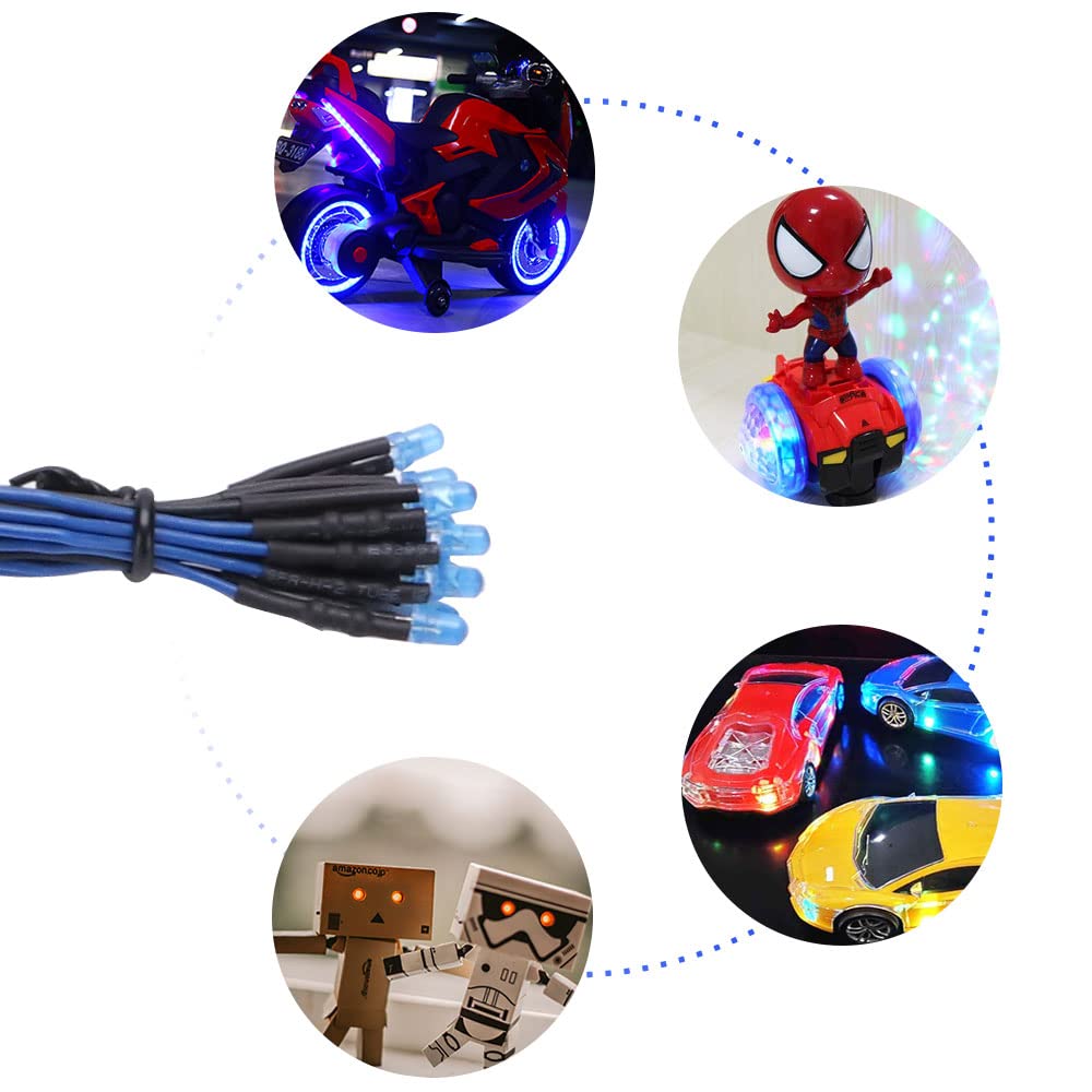 YIXISI 60 Sztuk 3mm Diody LED Light 6 Kolorów (Każdy Kolor 10 Sztuk) z Rozproszoną Kolorową Soczewką, Ultra Jasny 12V 20cm Wstępnie Okablowany, Pomarańczowy/Biały/Czerwony/Niebieski/Zielony/Żółty