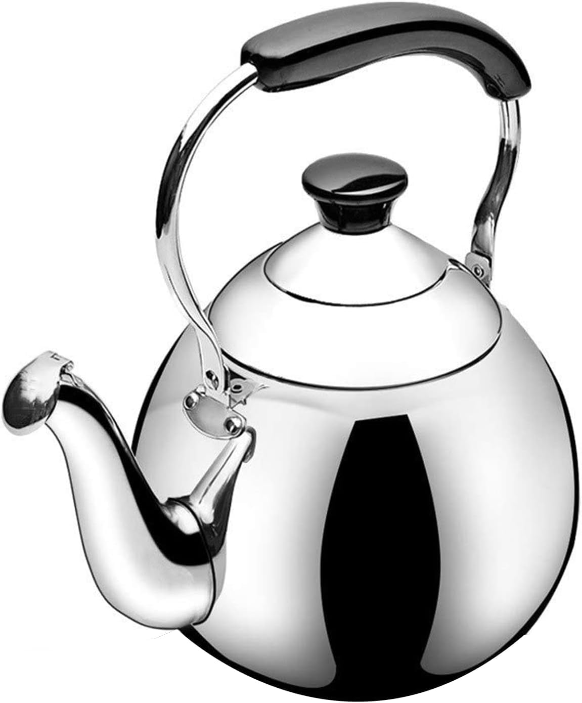 TYUHDUYUR Stainless Steel Tea Kettle Stovetop,3L/4L Stove Top Whistle Teapot - Fast Boiling Tea Pots for Stove Top - Brushed Stainless Steel Kettle with Easy Grip Handle,Easy Silver-4L (Silver 3L)