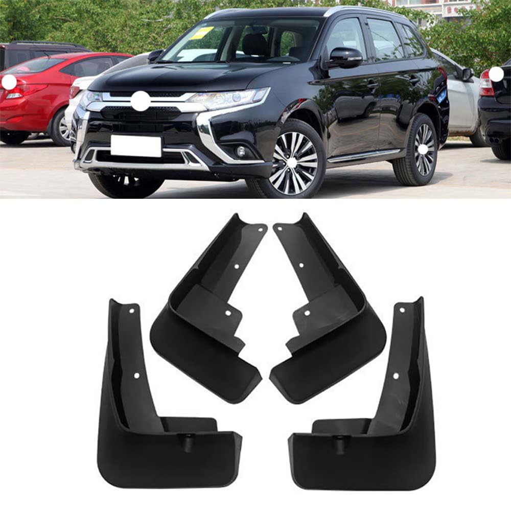 RJQXZXGQ Car Mud Flaps, for 2021 Mitsubishi Outlander Front & Rear Car Mud Flaps, Splashproof Tough Auto Splash Guards Fenders