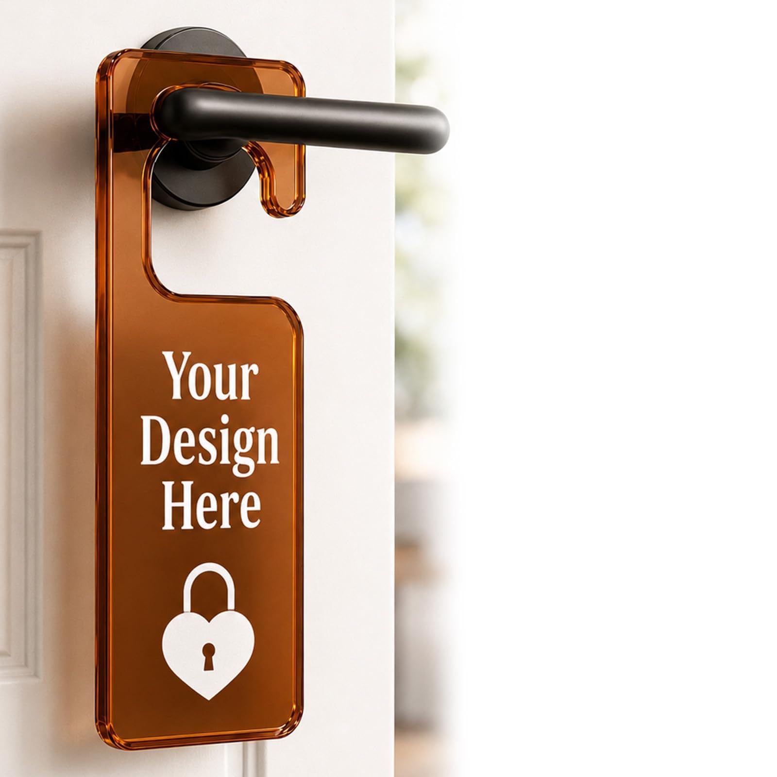 Custom Door Hanger Sign, Personalized Acrylic Door Knob Hanger with Logo & Text, Acrylic Door Signs for Office, Business, Hotel, Clinic, Restroom & Event Promotion (9.84 Inch X 3.94 Inch)