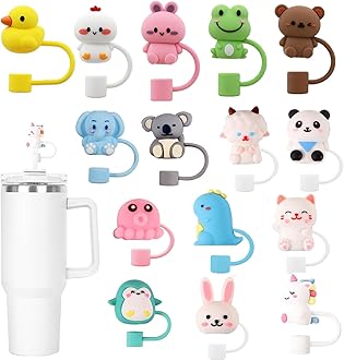 14P Straw Cover for Stanley Cup, Silicone Straw Topper for Stanley Cup 30&40oz with Tumblers, 10mm 0.4in Lid Accessories (Reusable)