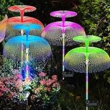 KNHUOS Solar Garden Lights 4 Pack Waterproof Solar Lights for Outside 7 Colors Changing Double Jellyfish Solar Lights Solar Outdoor Lights for Christmas Halloween Pool Outdoor Yard Garden Decor