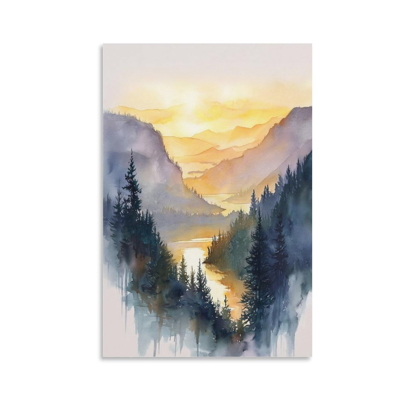 LCYNNH Oregon Watercolor 20x30inch(50x75cm) Vintage Travel Poster Watercolor Canvas Art