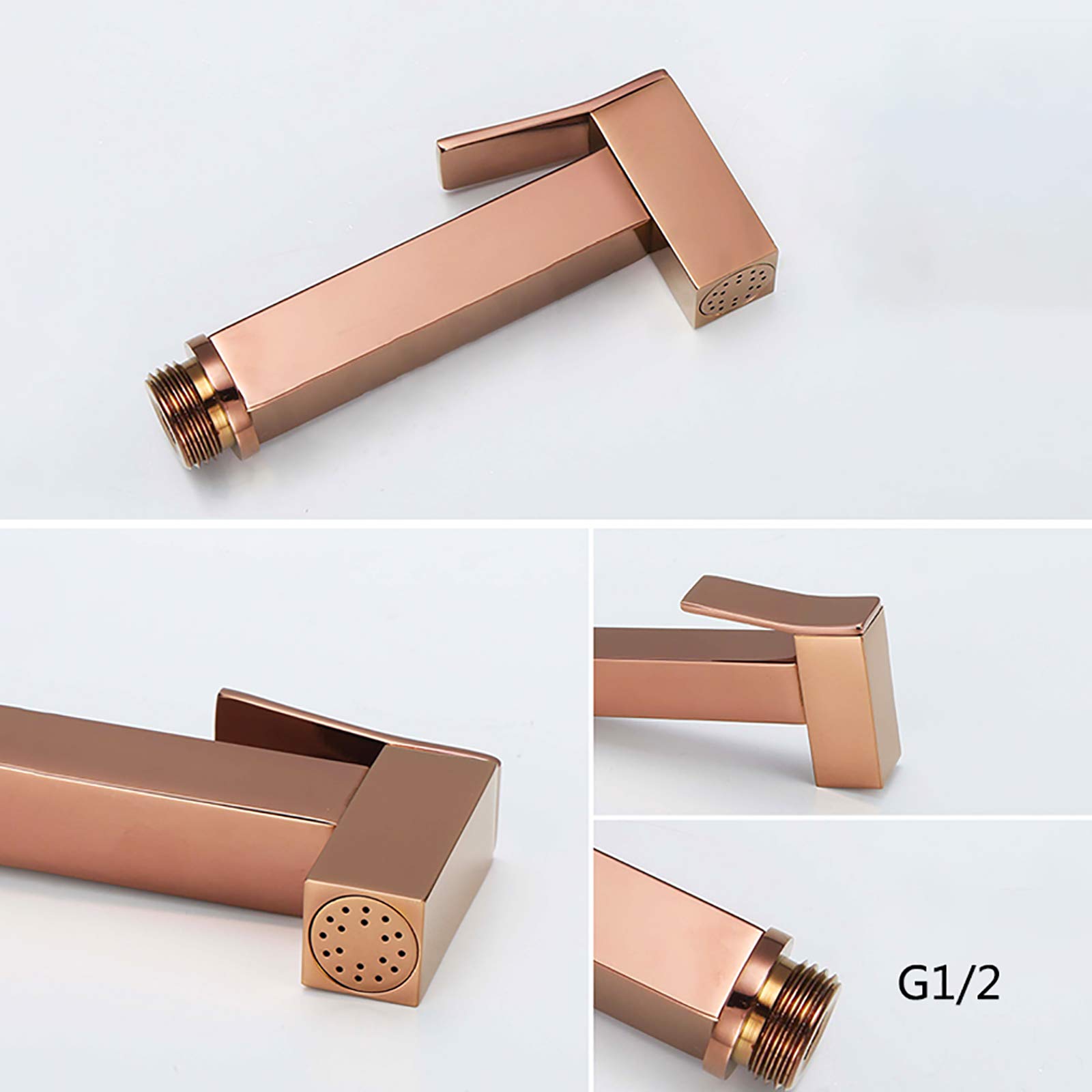 Spruzzatore portatile per bidet per WC, kit con spruzzatore per bidet in ottone da parete in ottone con acqua fredda singola per il bagno degli animali domestici, tubo da 1,5 m (tubo da 1 m