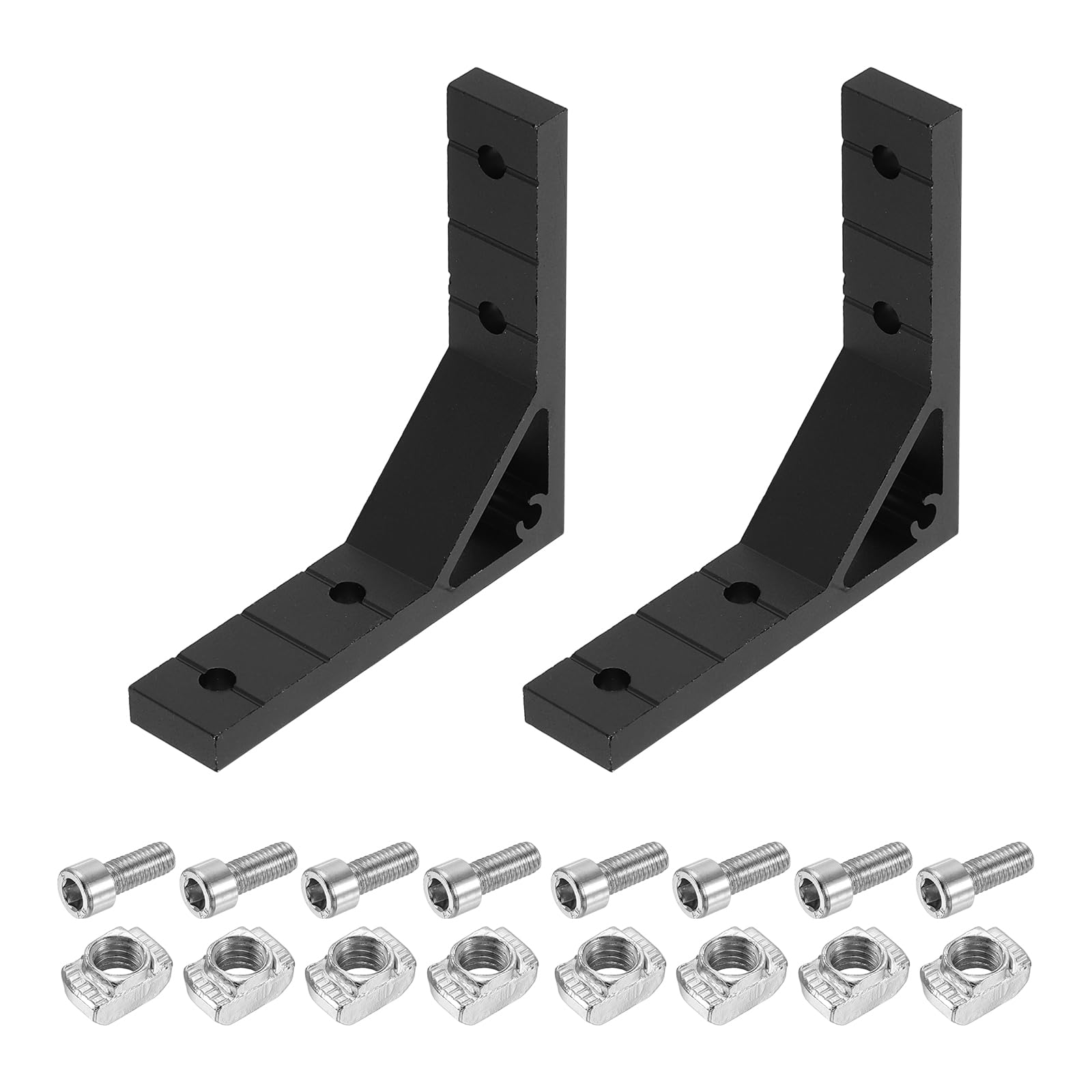 sourcing map 2Set 2020 Series Aluminum Extrusion Profile Corner Bracket