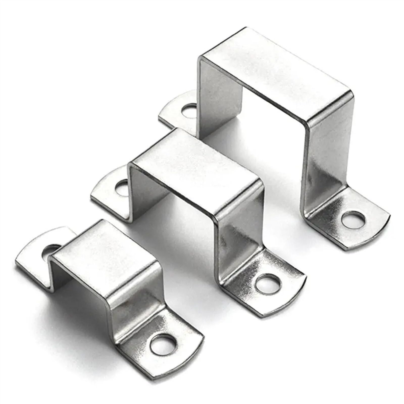Clenea 304 Stainless Steel Thickened Square Rectangle M-Shaped U-Shaped Horseback Tube Saddle Clip Buckle Throat Hoop Tube Card (Size : 10X10mm)