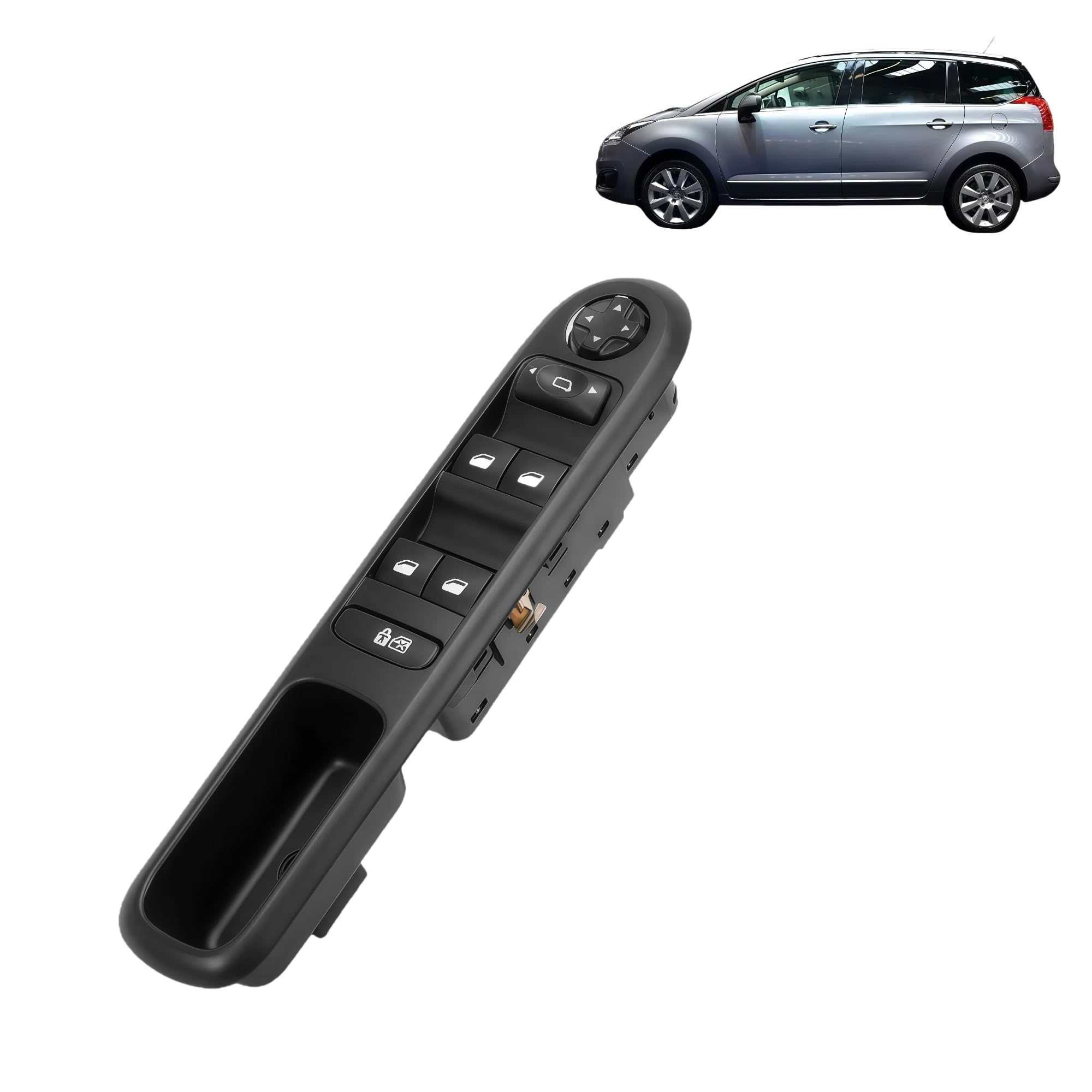 Interrupteur de Commande Électrique pour Lève-Vitre - Compatible Peu 3008 I (2009-2016) et 5008 I (2009-2017) - Conducteur Avant Gauche - Réf. OEM 6490.X6, 96650621ZD, 96650620ZD(32 broches)