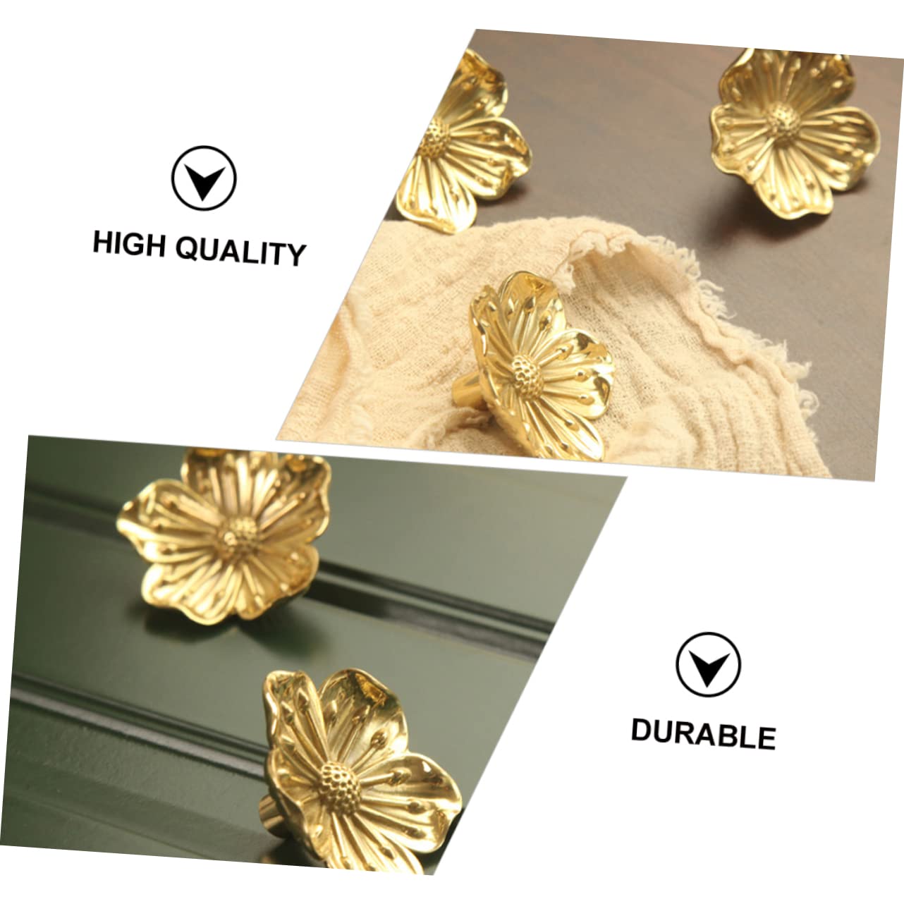 YMYNY Lot De 4 Poignées D'armoire En Forme De Fleur Avec Vis De Montage