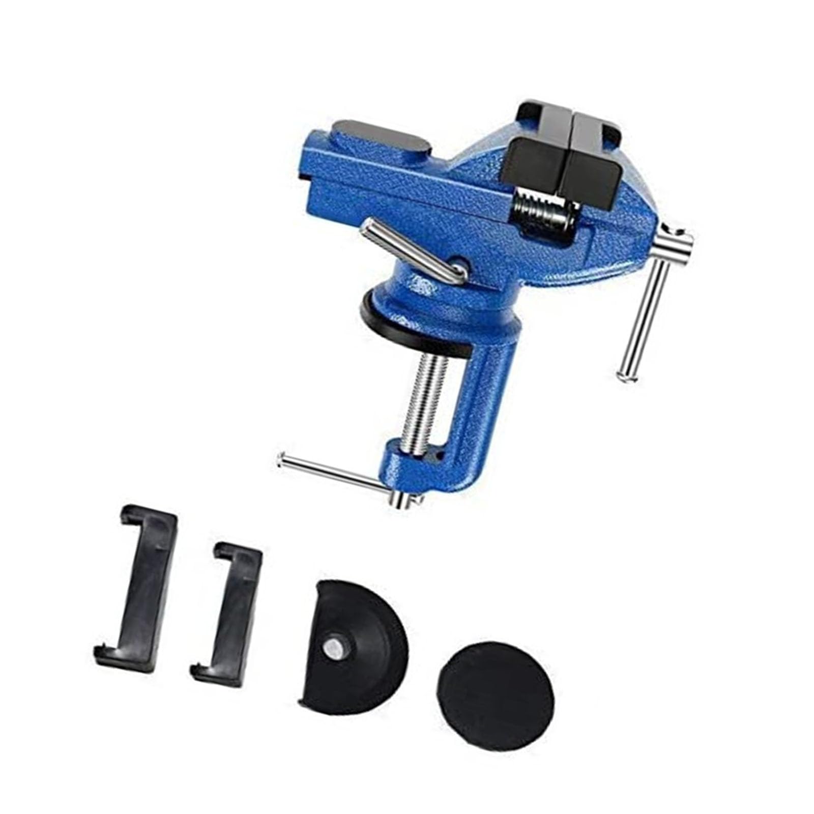 Shntig Blue Compact Table Clamp Vise 50Mm Clamping Width, 360 Base For Small Part Holding In Woodworking And Woodworking Metalworking Holder