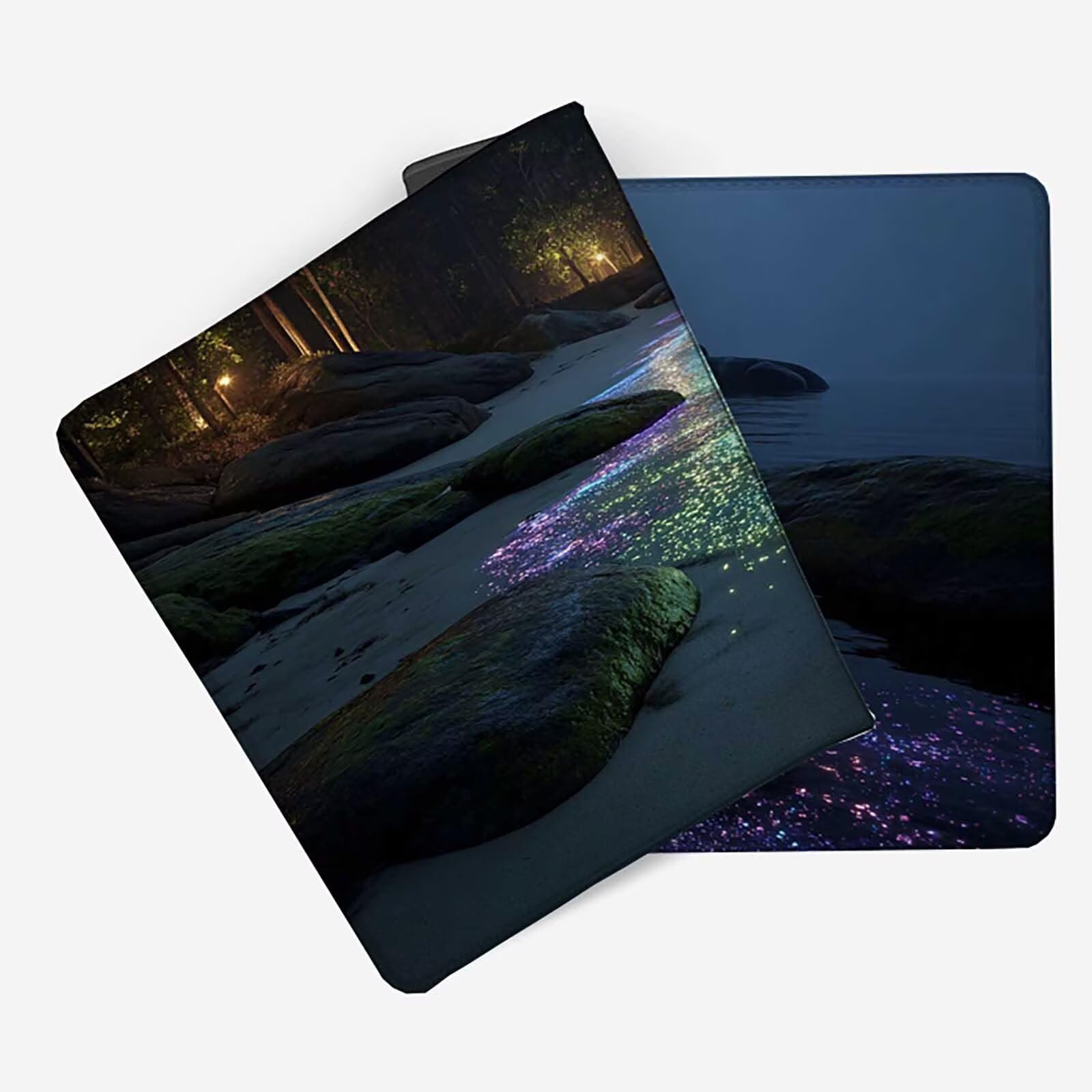 Podkładka pod mysz XXL 120 x 60 cm, niebieska podkładka pod mysz ocean z szytymi krawędziami, wodoodporna mata na biurko akcesoria na biurko dla graczy, PC, biuro, prezent -lsy2603S9