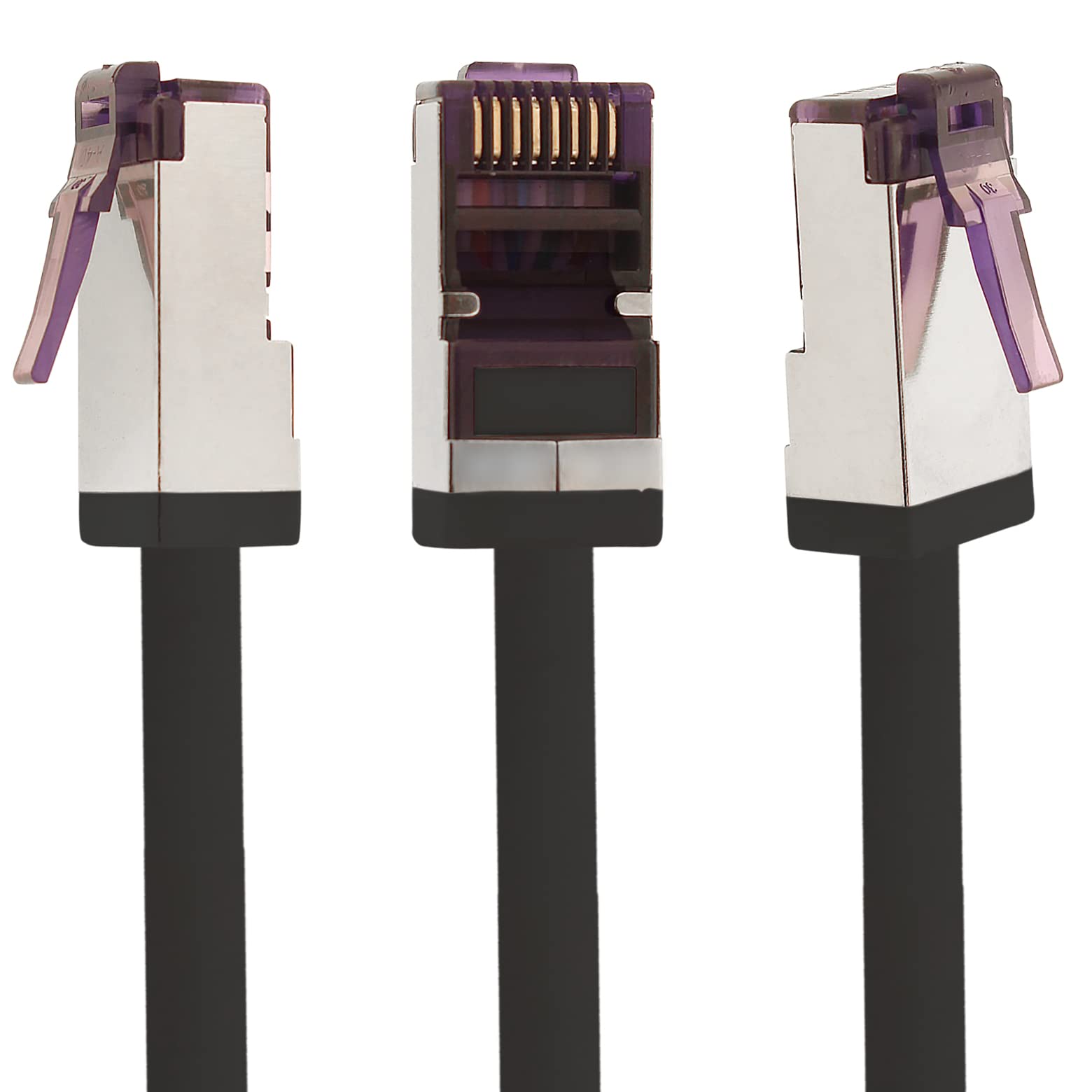 1aTTack.de - 0,5 m - Câble réseau CAT6a Superflex Ethernet Gigabit LAN Câble patch RJ45 CAT6 A 10000 Mbit s SFTP PIMF 500 MHz compatible avec CAT6 CAT5 - noir - 10 pièces