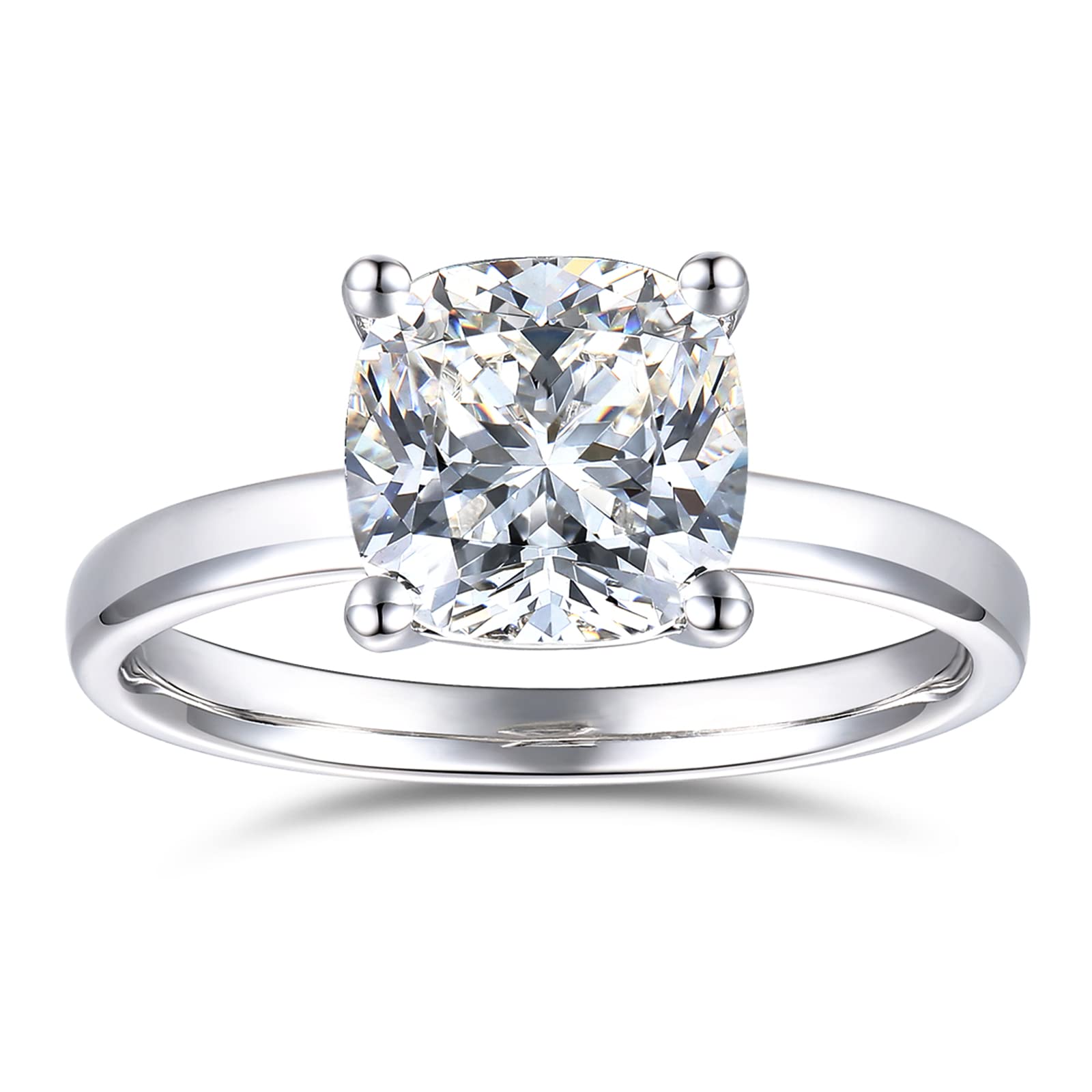 CGSRING3 Carat Cushion Cut Moissanite Rings, Cushion Cut Moissanite Engagement Ring, 3ct Moissanite Rings