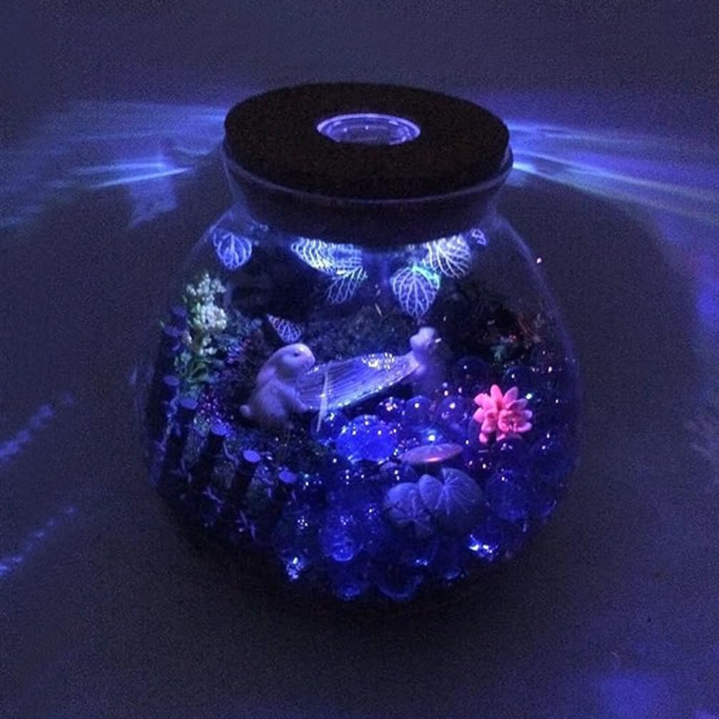 Lotus Flowers and Leaves Aquarium Terrariums Fairy Gardens Resin Decoration 7-Pack