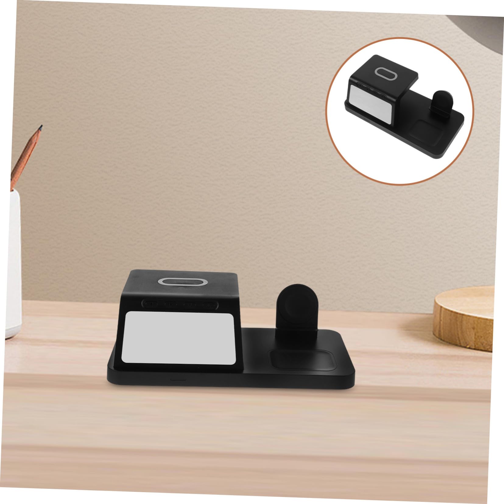 Tofficu 15w Caricabatterie Wireless Per Cellulari Stazione Di Ricarica Per Orologio Dock Di Ricarica Portatile Per Comodino Dock Wireless Da Scrivania Da Viaggio
