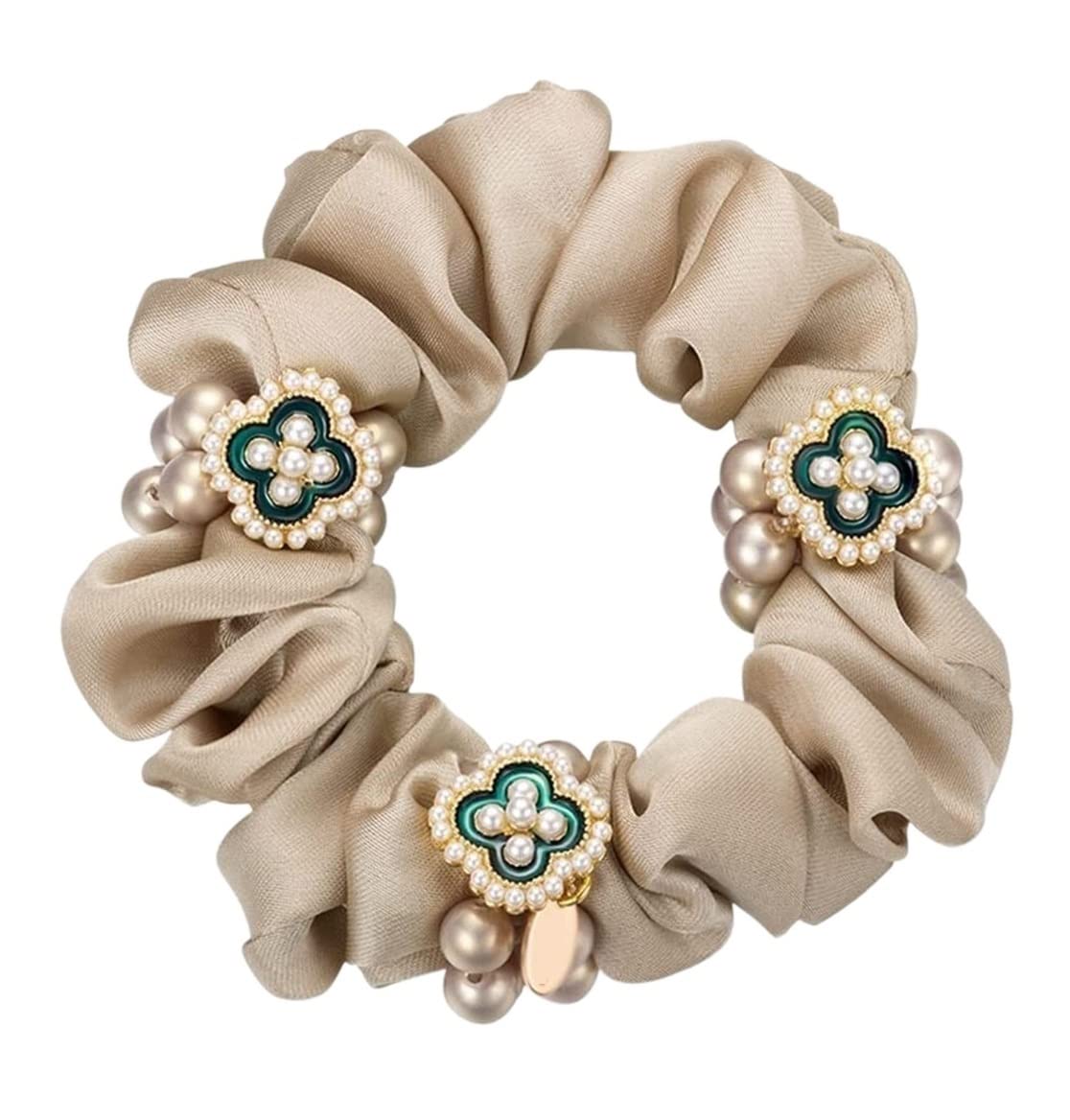 Coleteros Pelo para Cola de Caballo, Coleta De Perlas, Anillo Para El Cabello, Cuerda Para La Cabeza, Banda De Goma De Flores, Accesorios Para El Cabello Para Cola De Caballo Gomas de Pelo Mujer