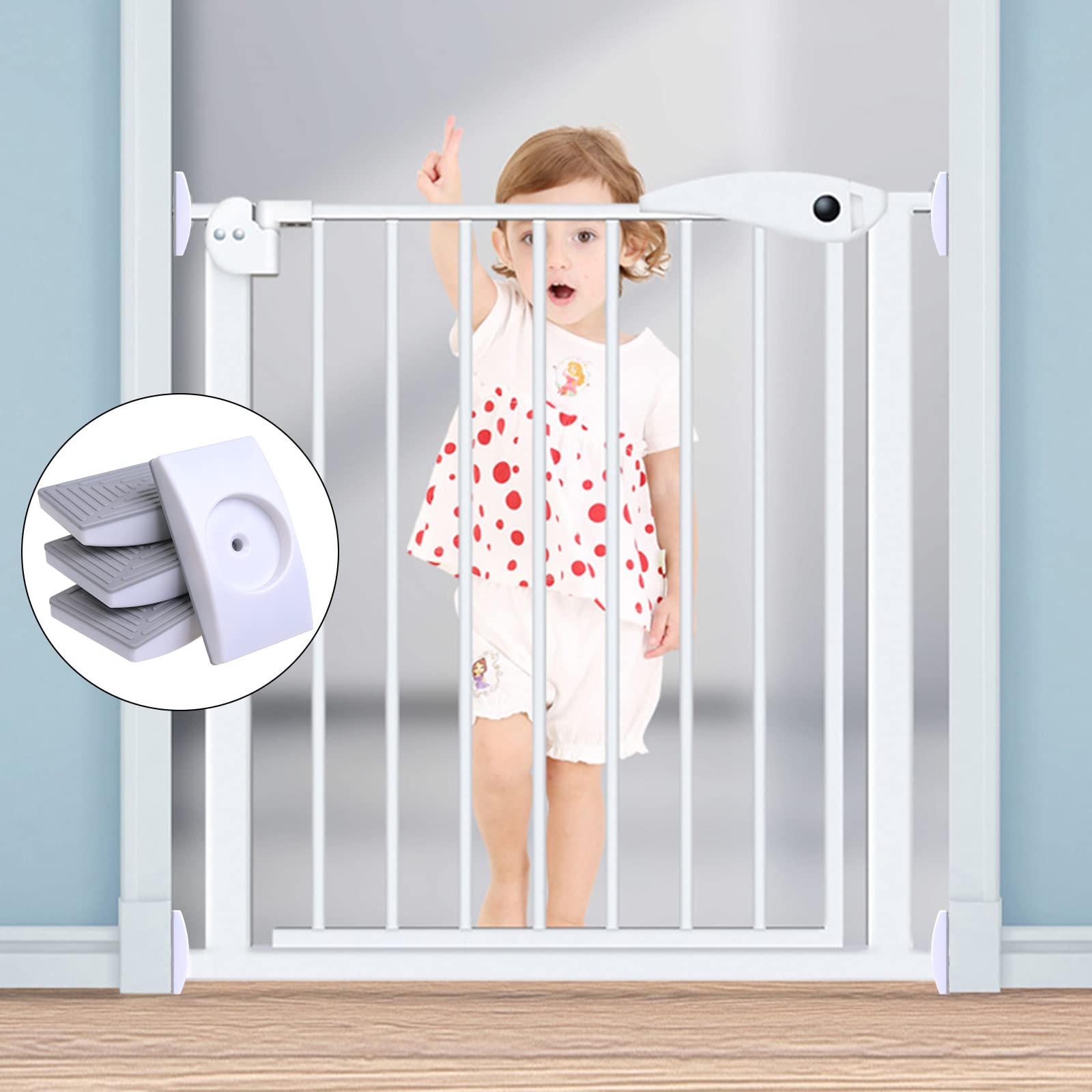 GOLDGE Pack of 4 Wall Protection for Door Gate Baby Stair Gate Wall Protection Pads No Drilling for Child Safety - Image 4