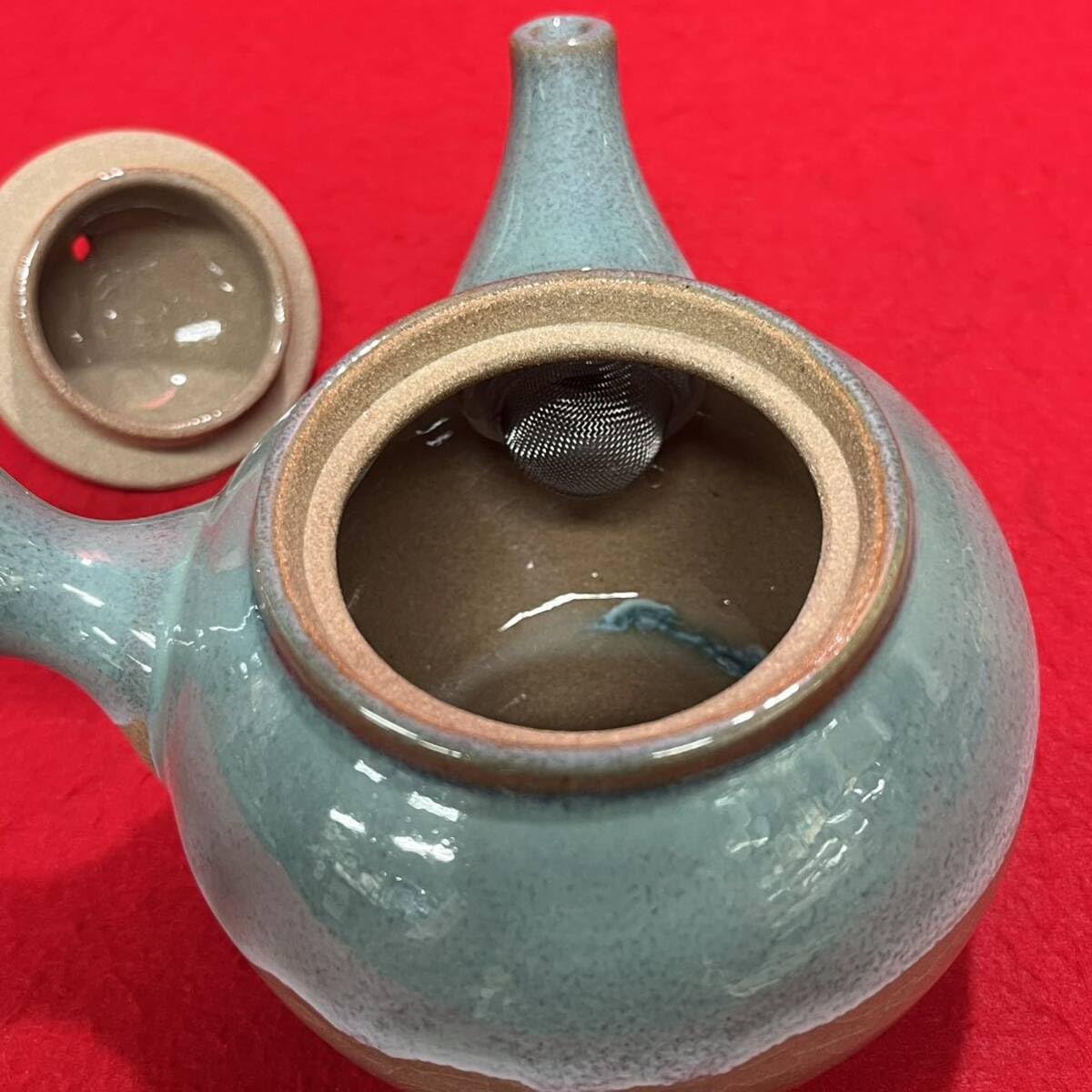 Amazon.co.jp: 大恵山焼 陶楽作 窯変青磁 小茶器揃 急須 湯呑 5客 共箱