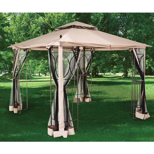 2010 Nantucket 10 x 10 Gazebo Replacement Canopy Top Cover - RipLock 350