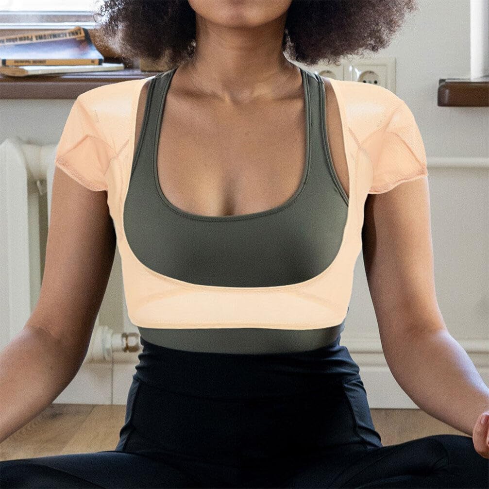 Healifty Invisible Underarm Sweat Pads Vest for Women, Breathable Armpit Sweatproof Undershirt, Reusable Washable Shields Protector Clothing 11.41X11.81X0.19In