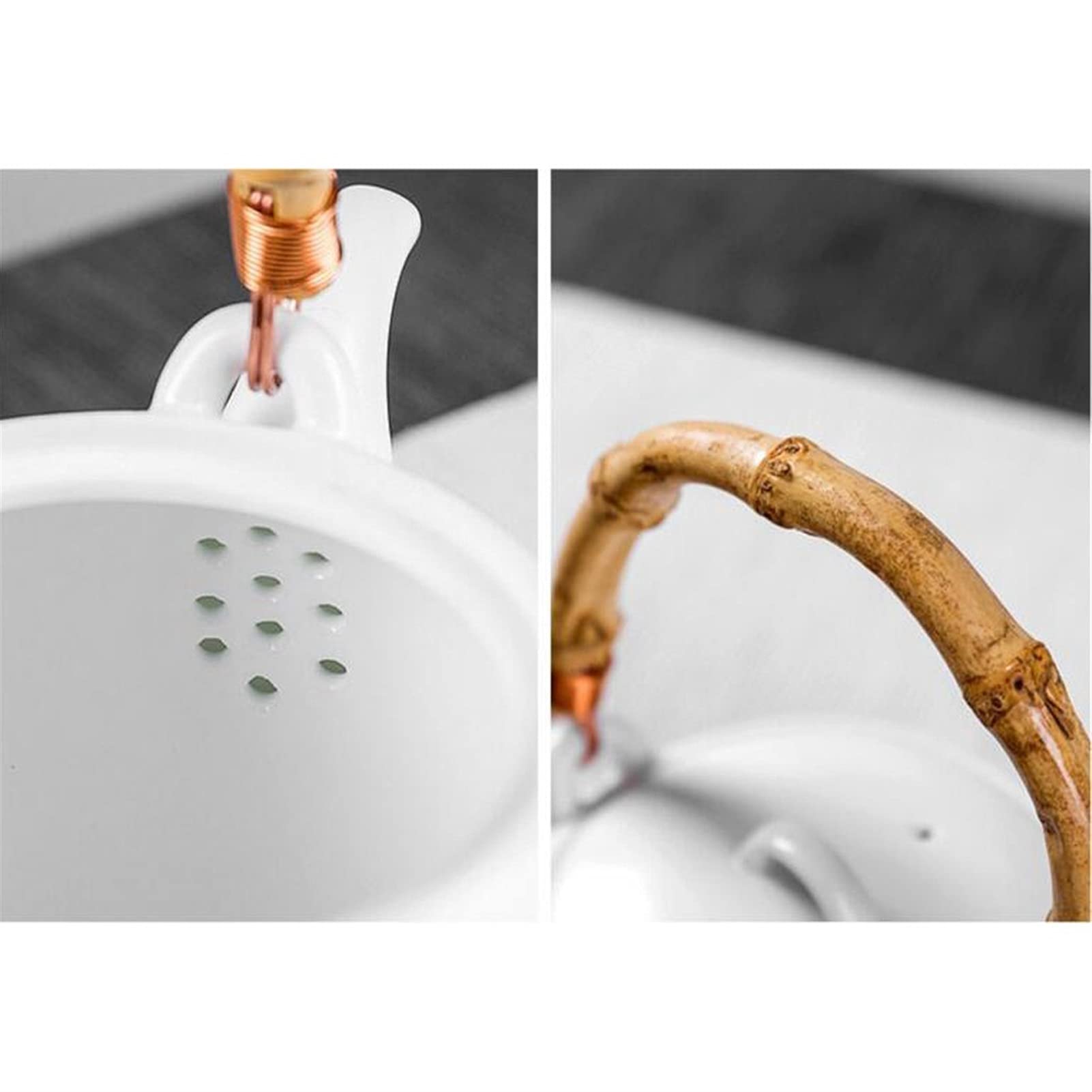 Czajnik 650 ml Ceramiczne Białe Porcelanowe Herbaty Zestawy Chiński Unikalny Czajnik Kung Fu Teaset Zaparzacz Chiny Czajniczek Unikalny prezent (Kolor: Biały, Rozmiar: A) (Biały C)
