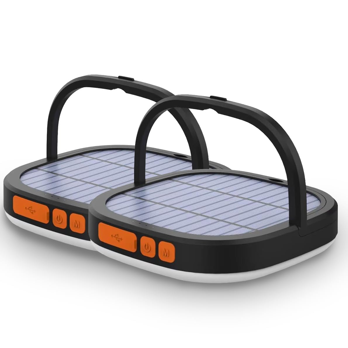 LED Campinglaterne, 2 Stück Solarlaternen, 5000 mAh wiederaufladbares Licht, 2000 Lumen, 5 Lichtmodi, IP65 wasserdicht mit USB-Aufladung, Laternen für Stromausfälle, Hurrikan, Wandern, Fisch, Notfall