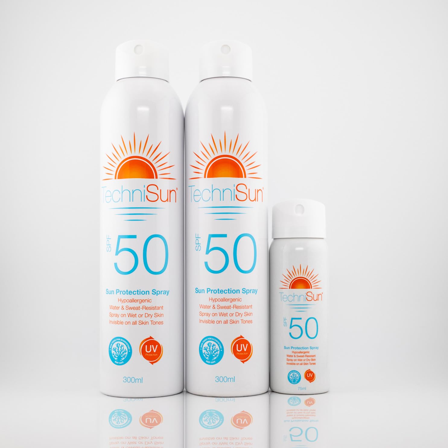 Reef-safe TechniSun SPF 50 Sun Protection Spray 300ml twin-pack (free 75ml)