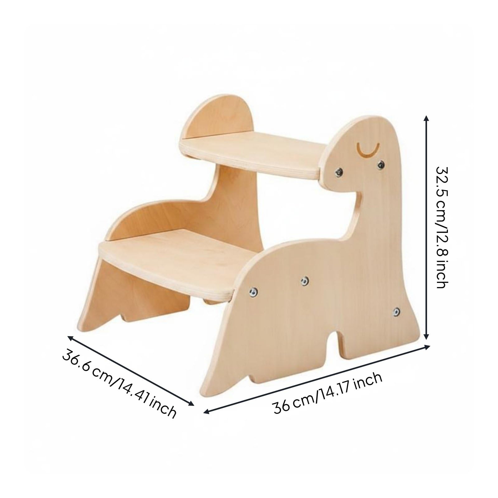 Kinder Tritthocker Kinderhocker Trittstufe Lernhocker Kinderleiter aus Holz mit Rutschfester Stabiler Konstruktion Und Sicherem Stand für, Regular