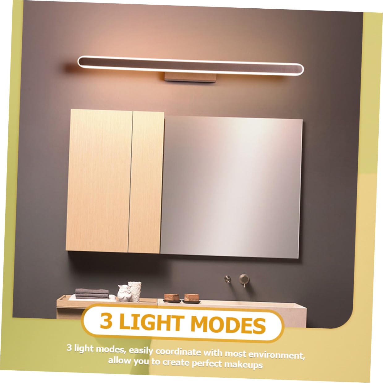 Baluue LED Schminkleuchte für Spiegel, 1 Satz, Gleichmäßiges Licht | Aluminium und Acryl, Wandleuchte für Schlafzimmer und Make Up, Flimmerfrei