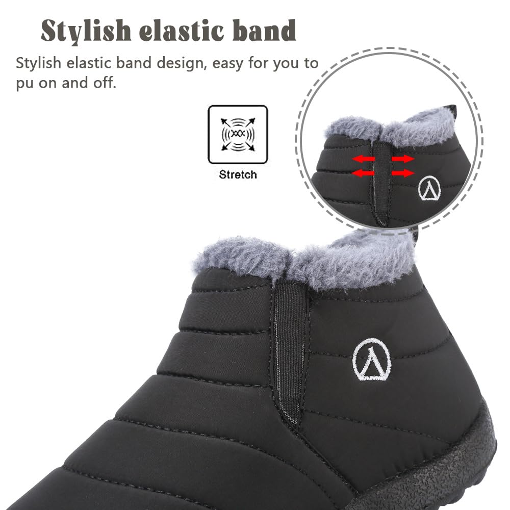 Bottes de Neige Fille Bottes Hiver Doublée De Fourrure Chaud Bottes Imperméable Confort Bottines Garçon Extérieur Antidérapant Chaussures de Marche