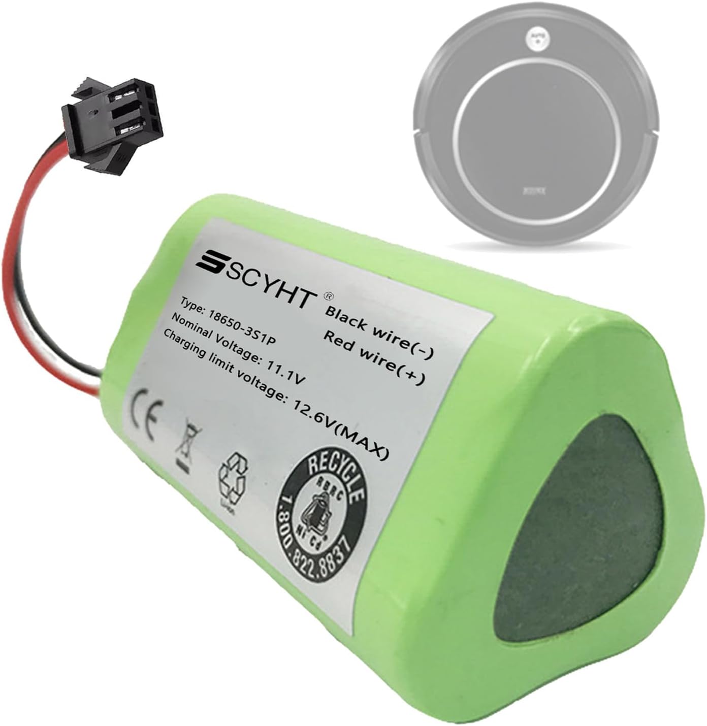 11.1 Volt Lithium Battery 3S1P 11.1V 2600mAh 3000mAh Vacuum Replacement Battery 11.1V Rechargeable Batteries for 25W - 33.3W Motors with BMS,11.1v3000mah sm 2p