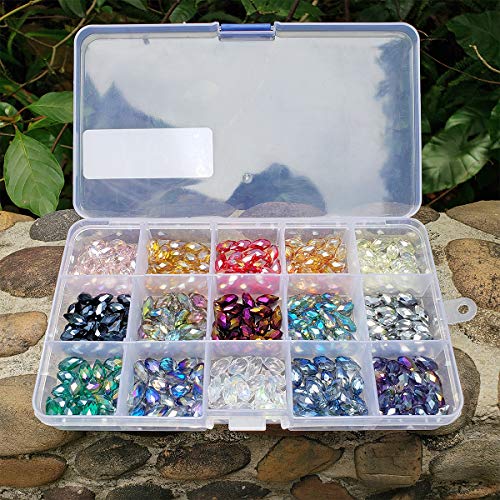 Chengmu 6x12mm Teardrop Glass Beads for Jewelry Making 300pcs AB Colour Faceted Horizontal