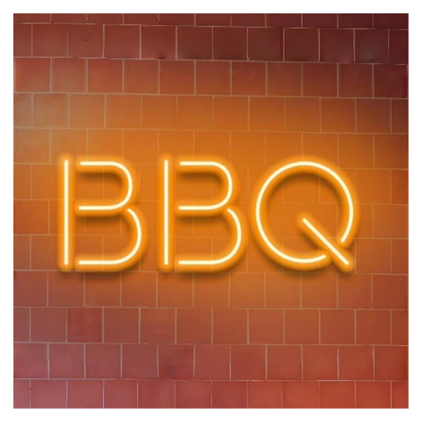 RONGCH Hanging Art Signs BBQ Neon Sign Restaurant Shop Deli Food Market Kitchen Home Hanging Wall Decor 40cm