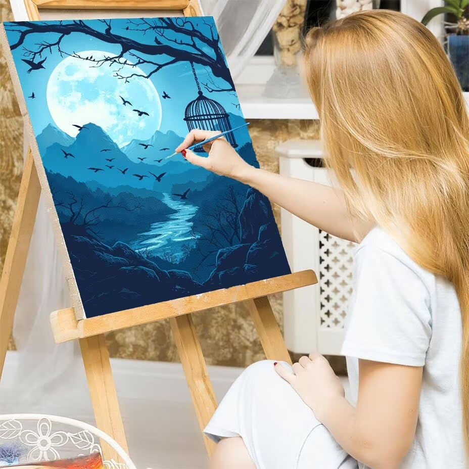 Pintar por números adultos kit de manualidades con lienzo grande de 100x130cm y acrílicos W0-857 7