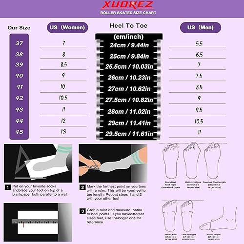 Miniatura 6 de Patines de ruedas para mujer para exteriores e interiores, patines de doble fila de piel sintética para mujeres, hombres y niños