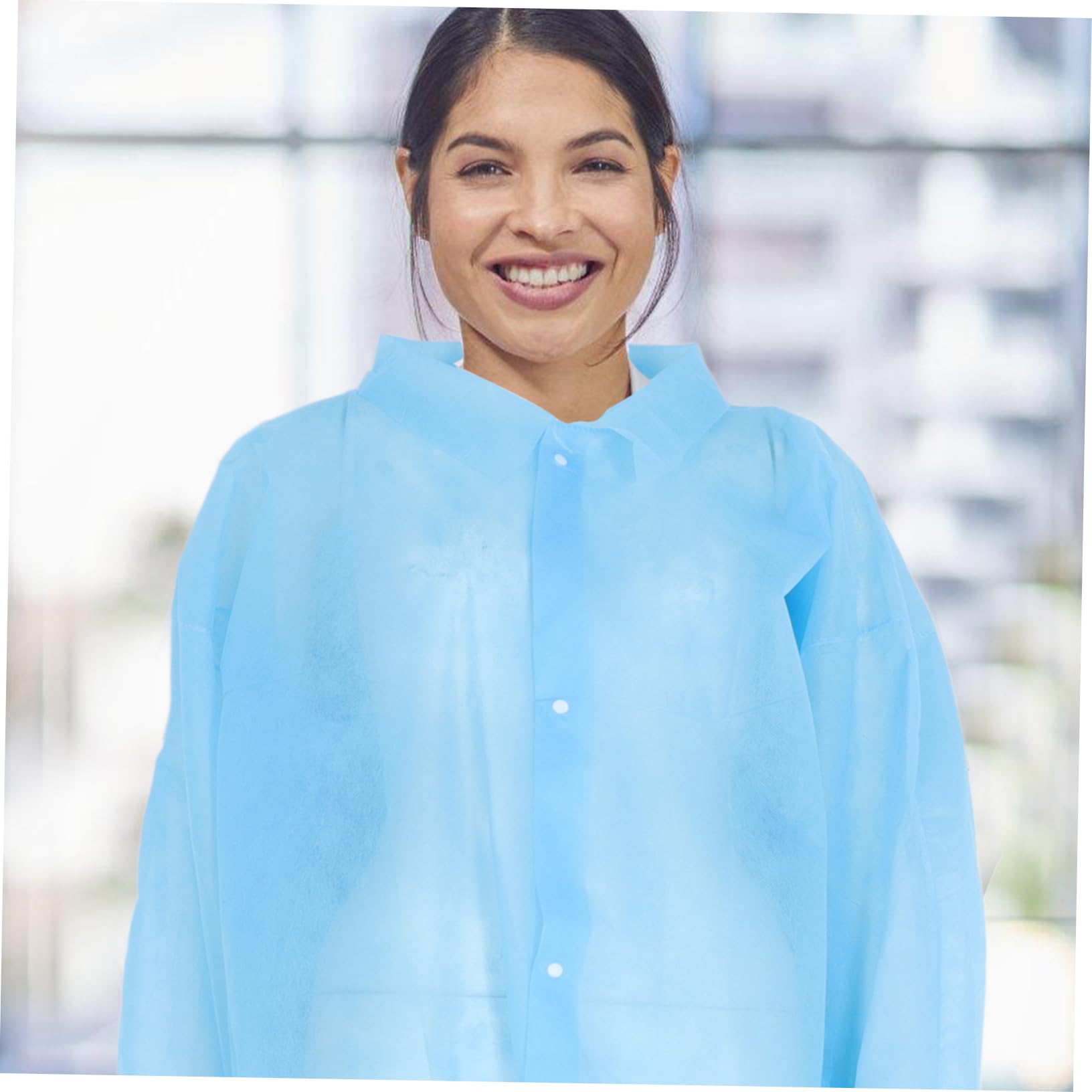 GLEAVI 10pièces Blouses De Jetables Non-tissé Vêtements De Laboratoire Respirants Combinaisons De