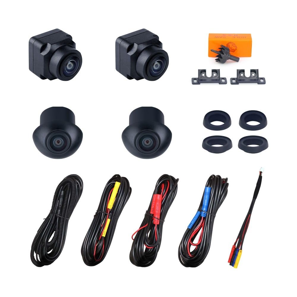 Universal 360° Car Camera System with Front, Rear, Left & Right View Cameras, Night Vision, Waterproof HD Wide-Angle Lenses & Complete Wiring Kit for Parking Safety-image-14